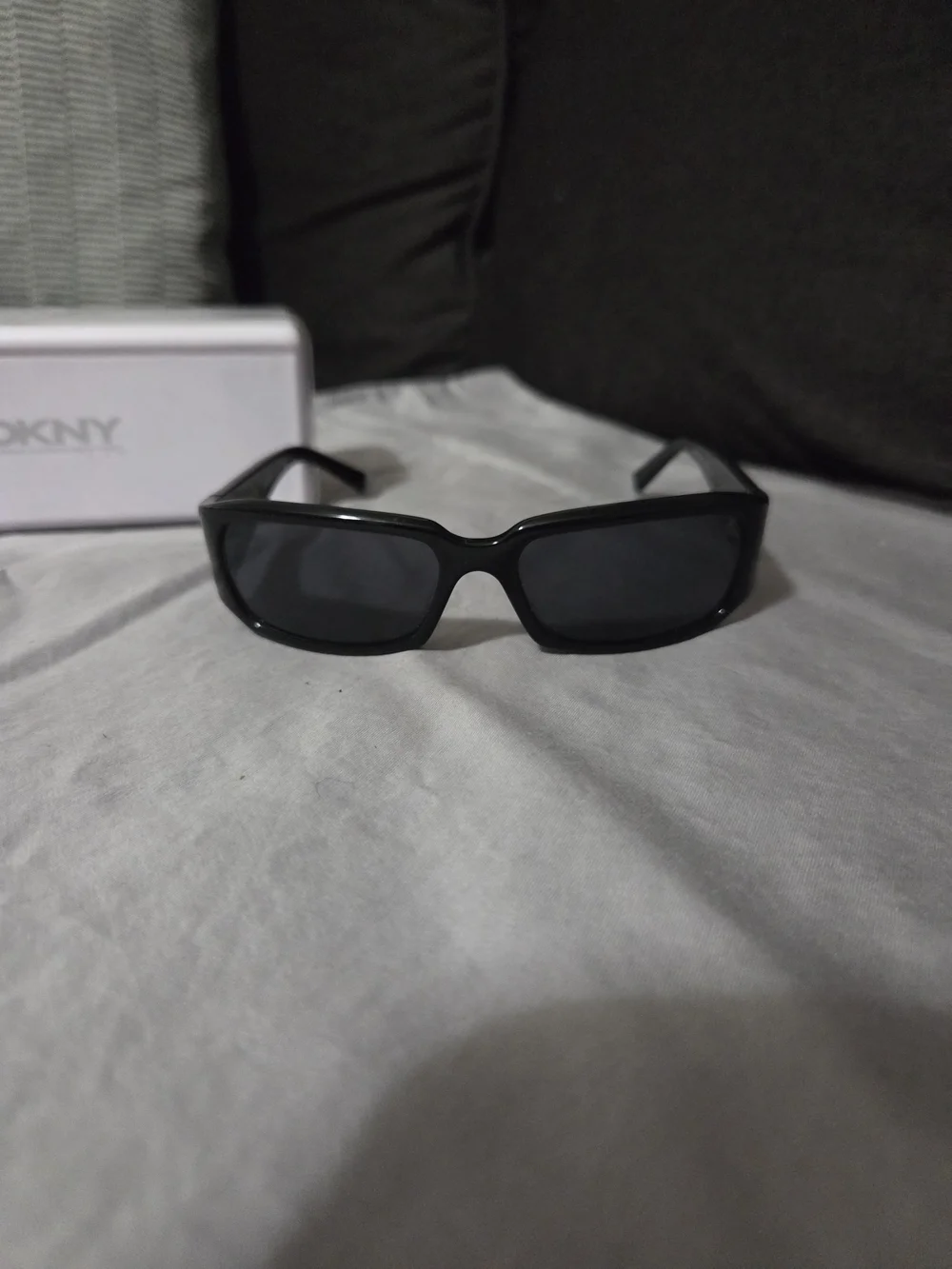 DKNY Women's Black Rectangle Sunglasses - Sleek Designer Shades